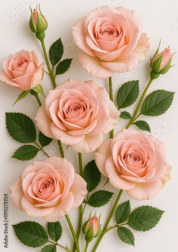 Elegant pink roses on display