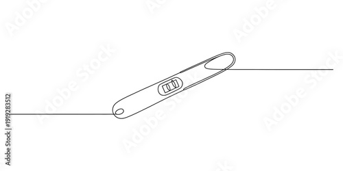 Line drawing illustration of a positive pregnancy test showing two vertical result lines Vector, illustration