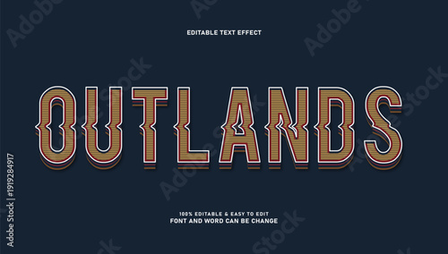 Vintage Western Outlands Editable Text Effect with Retro Layered Style