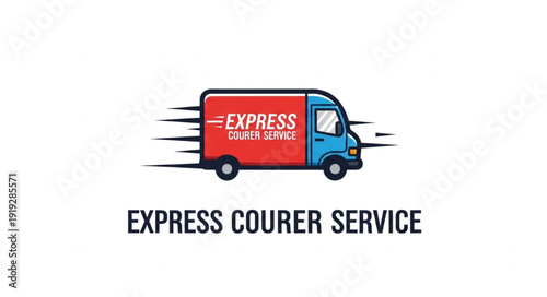Express Courier Service Van Speeding Motion Graphic.