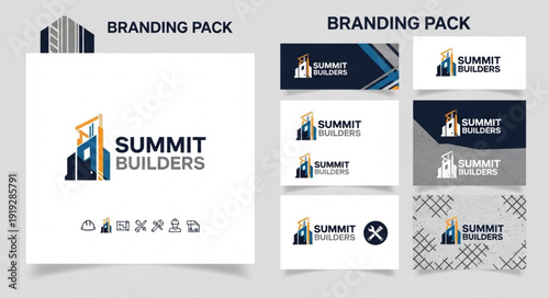 Summit Builders Branding Pack with Logo and Business Cards.