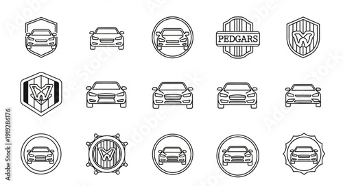 Collection of Car Logos and Emblems Vector Graphics.