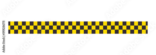 Yellow Black Checkerboard Stripe Border Pattern Isolated PNG