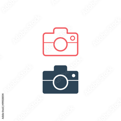 Camera photography icons set logo template vector design.