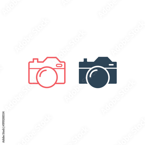 Camera photography icons set logo template vector design.