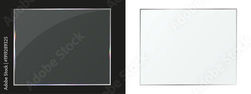 Realistic glass panel mockup with transparent and frosted effect isolated on transparent background.
