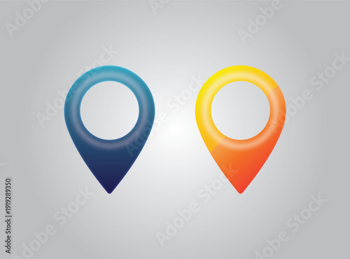 A colorful editable vector graphic of two location icons in blue and orange hues, perfect for navigation and mapping applications Free Download A colorful editable vector graphic of two location icons in blue and orange hues, perfect for navigation and mapping applications - GFXLoad