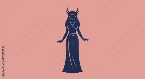Woman silhouette with decorative headdress