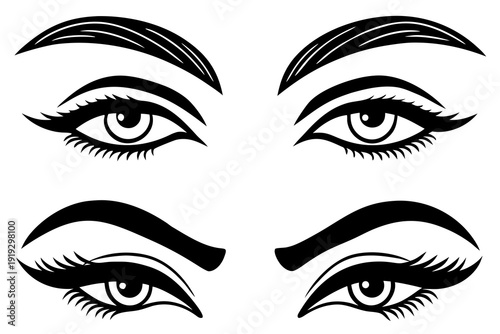 Illustrated guide to different eye makeup styles Vector
