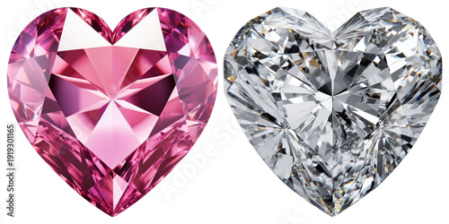 PNG Heart-shaped gems sparkle beautifully, transparent background