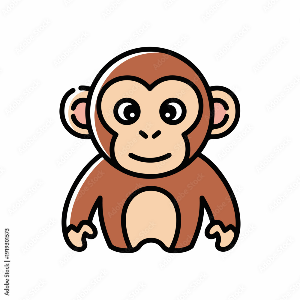 Obraz premium Cute monkey cartoon character vector