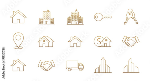 Collection of Real Estate Icons and Symbols.