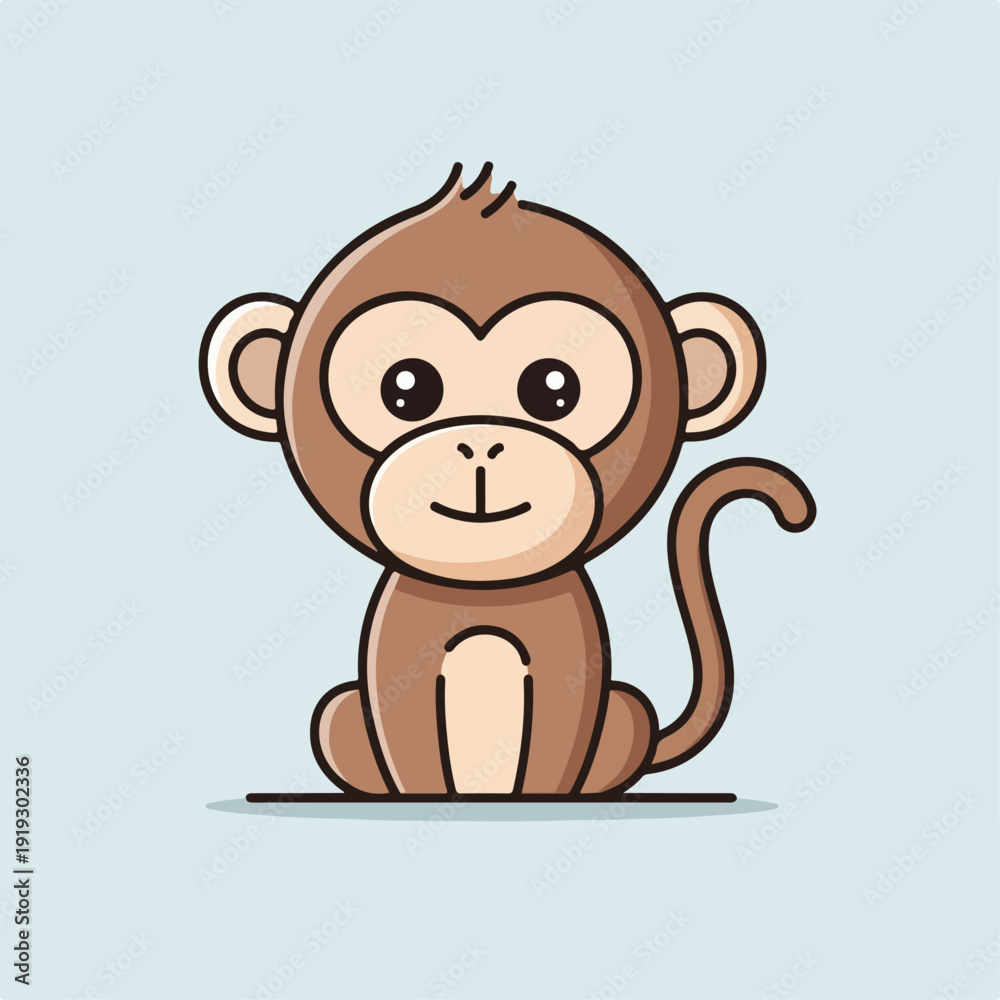 Fototapeta premium Cute monkey cartoon vector