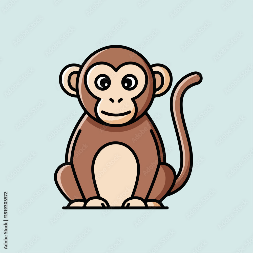 Fototapeta premium Cute monkey cartoon vector
