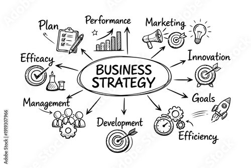business strategy mind map - planning,growth,and innovation