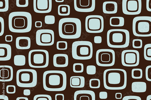 retro brown and teal rounded square pattern