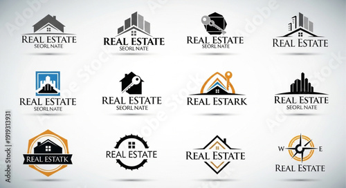 Collection of Real Estate Logos and Icons.