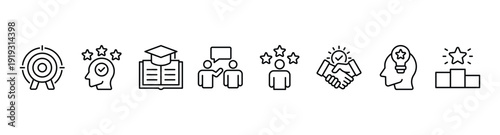 Consulting banner web icon vector illustration concept for business consultation with an icon of goals, expert, knowledge, advice, experience, support, potential, success