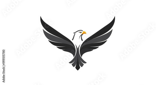 Majestic eagle soaring with outstretched wings in mid flight