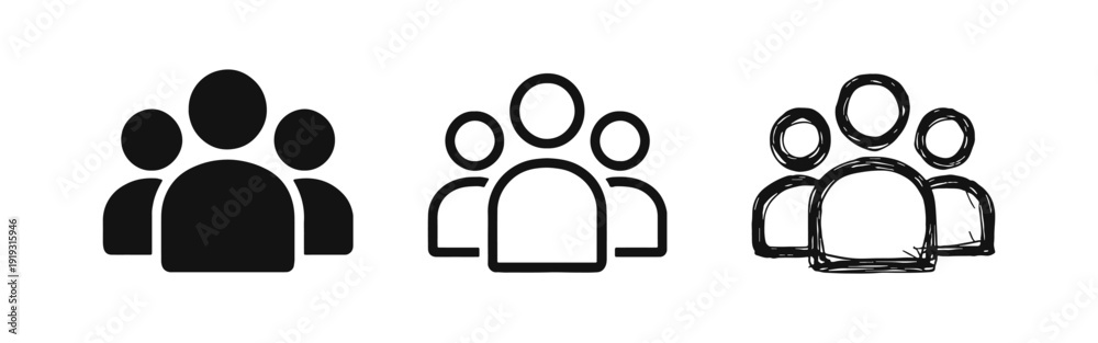 Φωτογραφία Doodle style group of people icons
