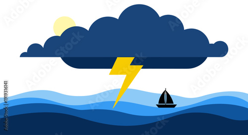 Celebrating World Meteorological Day with Stormy Weather over Ocean Waves