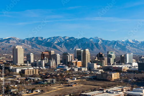 Salt Lake City Skyline in Winter