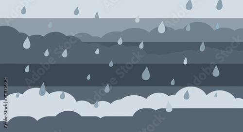 Celebrating World Meteorological Day with Rainy Weather Forecast Illustration