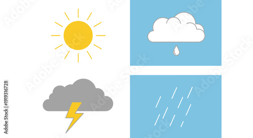 Celebrating World Meteorological Day with Weather Symbols and Climate Change