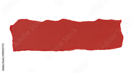 Wallpaper Mural Un morceau de papier brut, de forme rectangle, de couleur rouge et déchiré sur un fond transparent. Un espace de copie. Torontodigital.ca