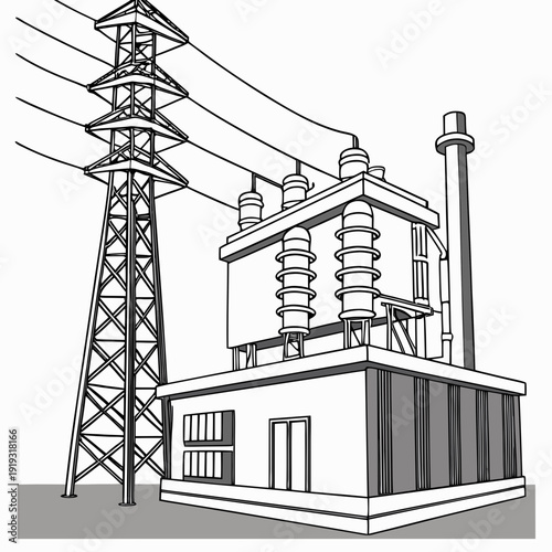 Hyper realistic energy station layered structure power plant 1