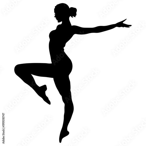 Elegant Ballerina Silhouette in Dance Pose