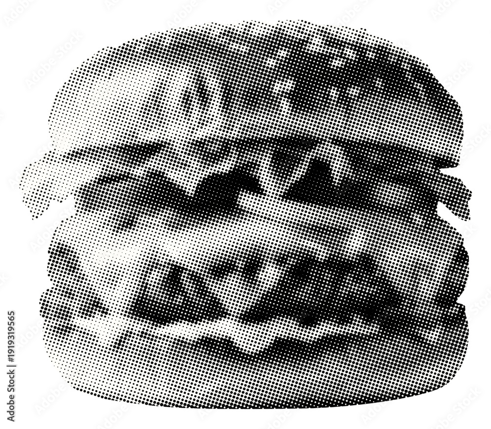 Εκτύπωση καμβά burger isolated retro halftone vintage grunge dotted texture cut-out fast food c