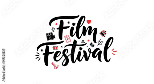 Film festival typography illustration