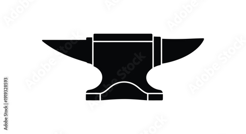 Blacksmithing anvil flat design illustration symbol for craftsmanship and metalworking industry isolated on white background