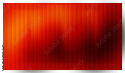 Holographic glass distortion in orange on red. Blurred ripple stripes with glossy vertical gradient, vector illustration	
