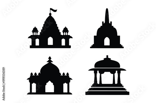 Collection of Indian Temple Silhouettes