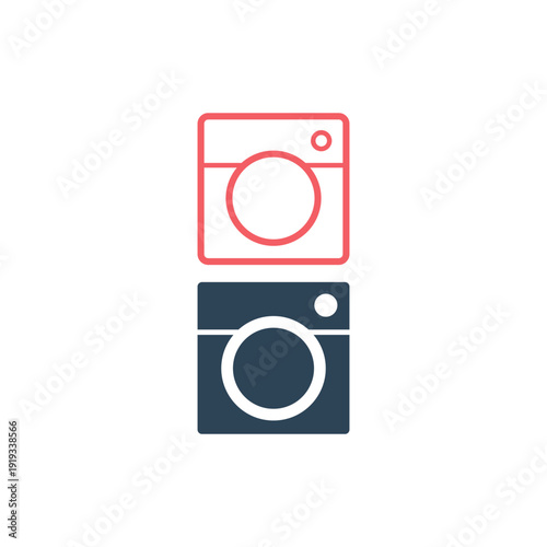 Camera photography icons set logo template vector design.