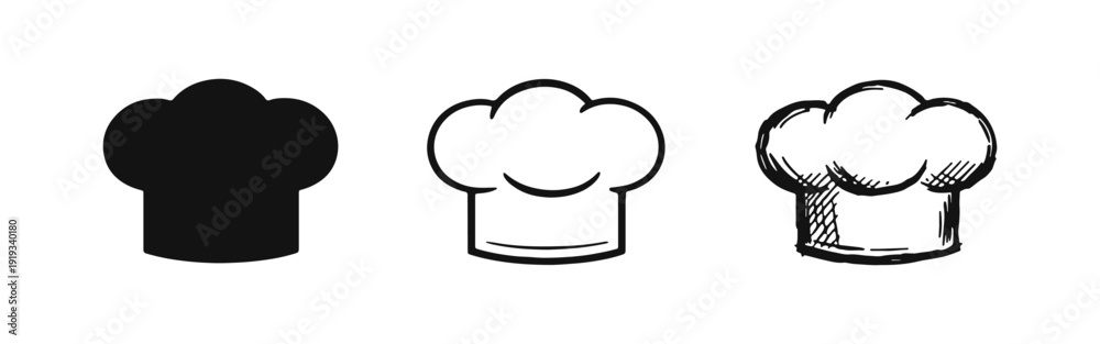 Foto Chef hat icon set