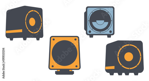 Subwoofer Line art modern smooth style vector