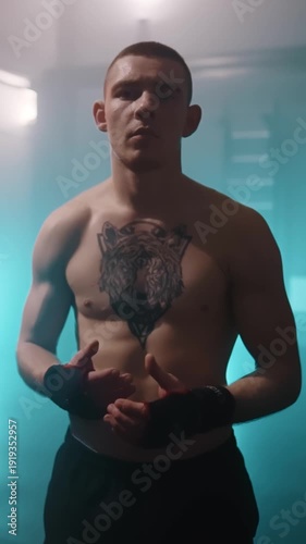 Intense Boxing Training and Fight: Professional Boxers Sparring in Ring, Close-up Portraits, Jumping Rope, Push-ups, and Cinematic Gym Workout Sessions with Athletic Men.