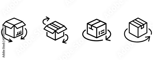Rotating cardboard boxes in different angles for packaging and delivery purposes