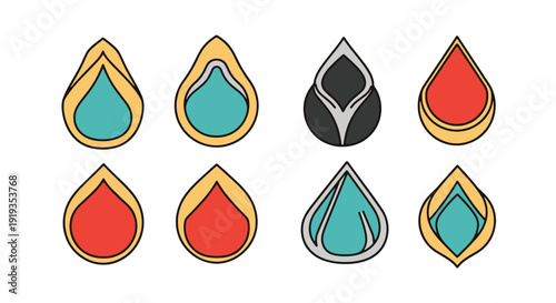 Stud Earrings Line creative modern style illustration