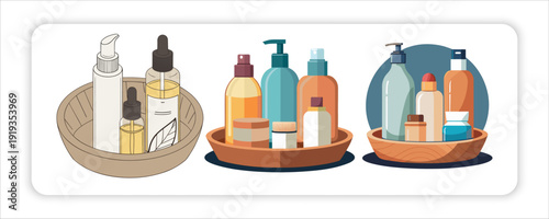 Beauty Essentials Skincare Bottles, Retro Digital Camera, Shopping Carts, Toiletries, Evolution of Generic Soda Cans