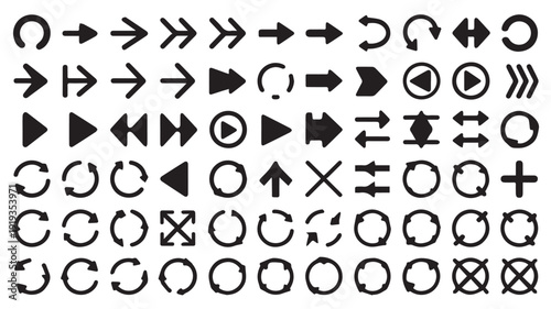 Collection of diverse arrow icons for design and navigation