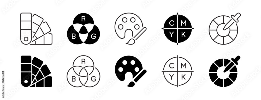 Fotografie Palette colours icons