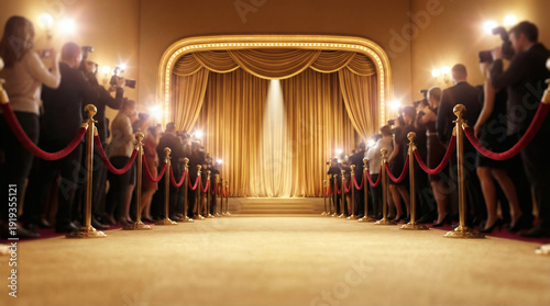 Luxury Red Carpet Award Night with Golden Spotlight