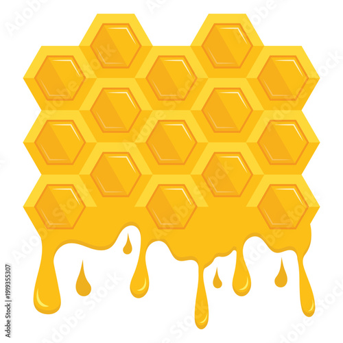 Attractive Honeycomb Design with Dripping Honey