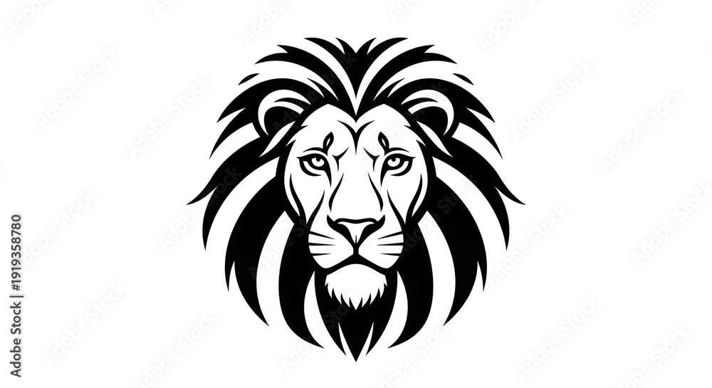 custom made wallpaper toronto digitalRegal Lion Head Minimalist Vector Line Art