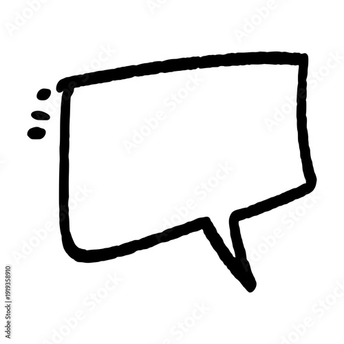 Minimalist Hand Drawn Chat Box. Simple Black Marker Outline for Speech Bubbles and Communication Design.