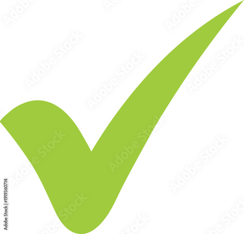 Minimalist Flat Tick Symbol Illustration for User Interface Design